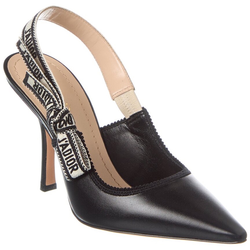 Dior J’Adior Slingback Pumps in Black Calfskin Leather - Size 40
